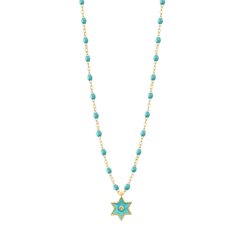 Gigi Clozeau - Étoile Diamond Necklace, Turquoise Green, Yellow Gold, 16.5