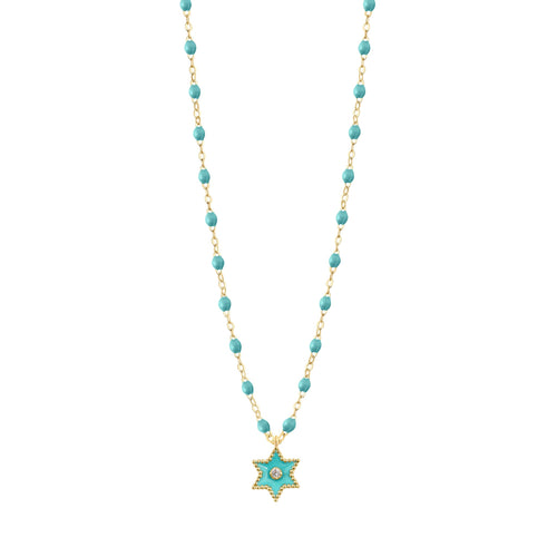 Gigi Clozeau - Étoile Diamond Necklace, Turquoise Green, Yellow Gold, 16.5