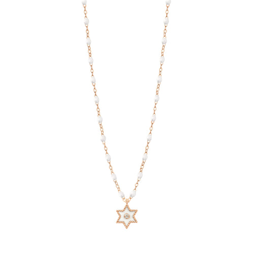 Gigi Clozeau - Étoile Diamond Necklace, White, Rose Gold, 16.5