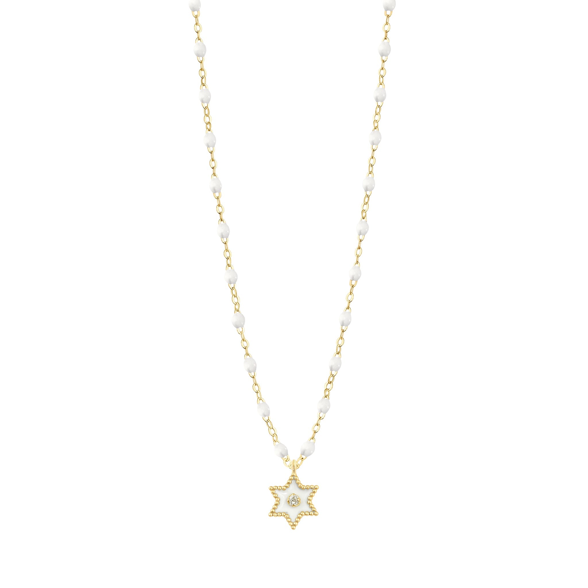 Gigi Clozeau - Étoile Diamond Necklace, White, Yellow Gold, 16.5"