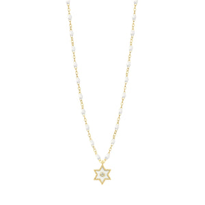 Gigi Clozeau - Étoile Diamond Necklace, White, Yellow Gold, 16.5"