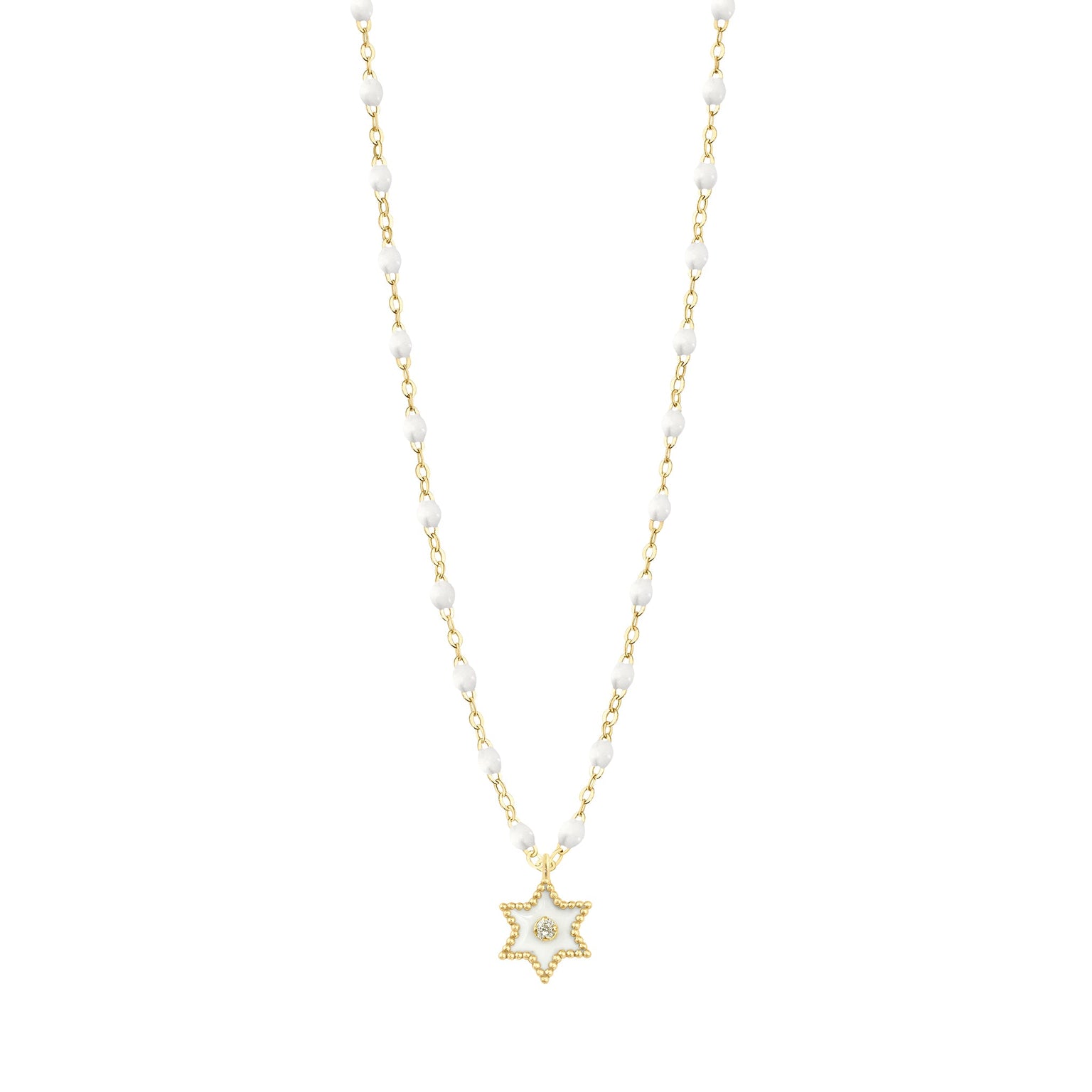 Gigi Clozeau - Étoile Diamond Necklace, White, Yellow Gold, 16.5"