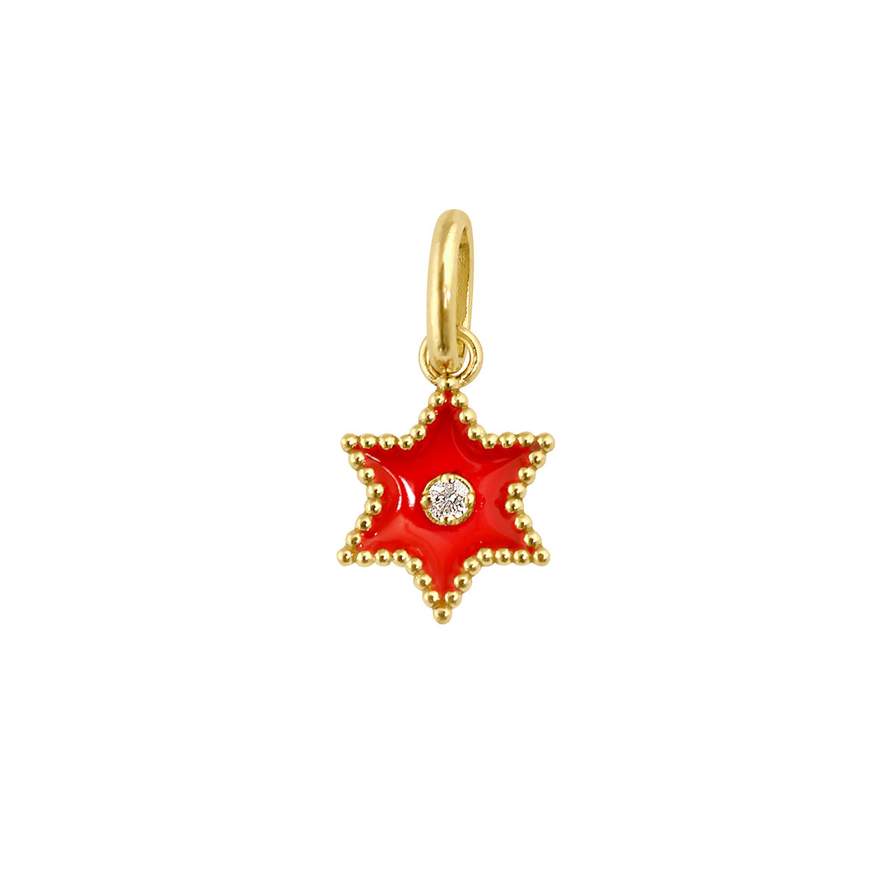 Gigi Clozeau - Étoile Diamond Pendant, Coral, Yellow Gold