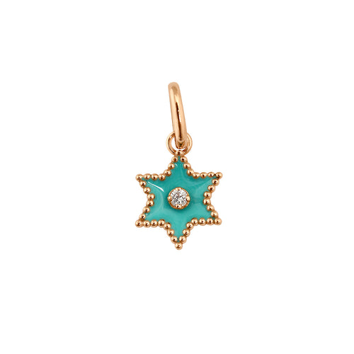 Gigi Clozeau - Étoile Diamond Pendant, Turquoise Green, Rose Gold