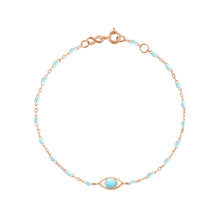 Gigi Clozeau - Eye Classic Gigi Baby Blue bracelet, Rose Gold, 6.7"