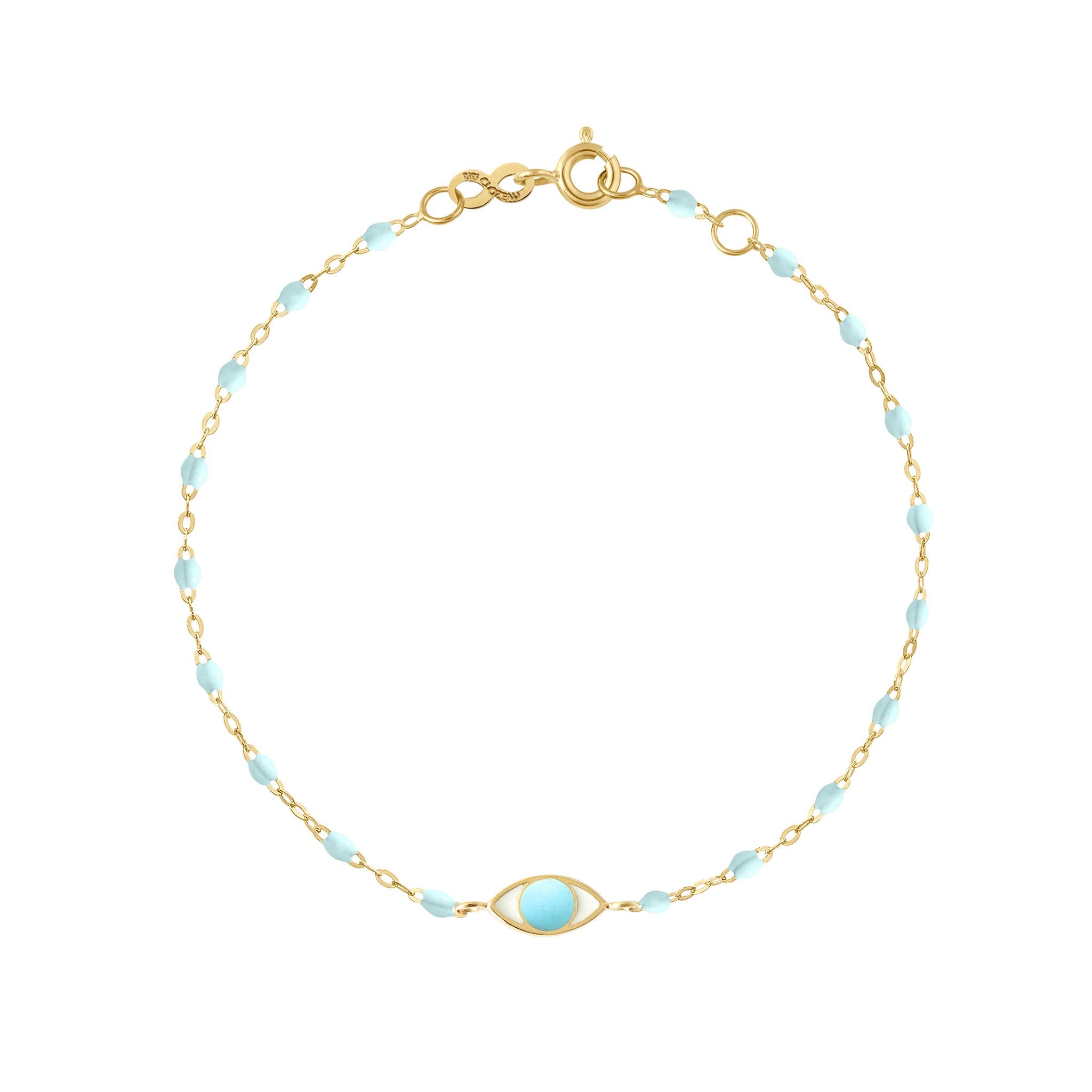 Gigi Clozeau - Eye Classic Gigi Baby Blue bracelet, Yellow Gold, 6.7"