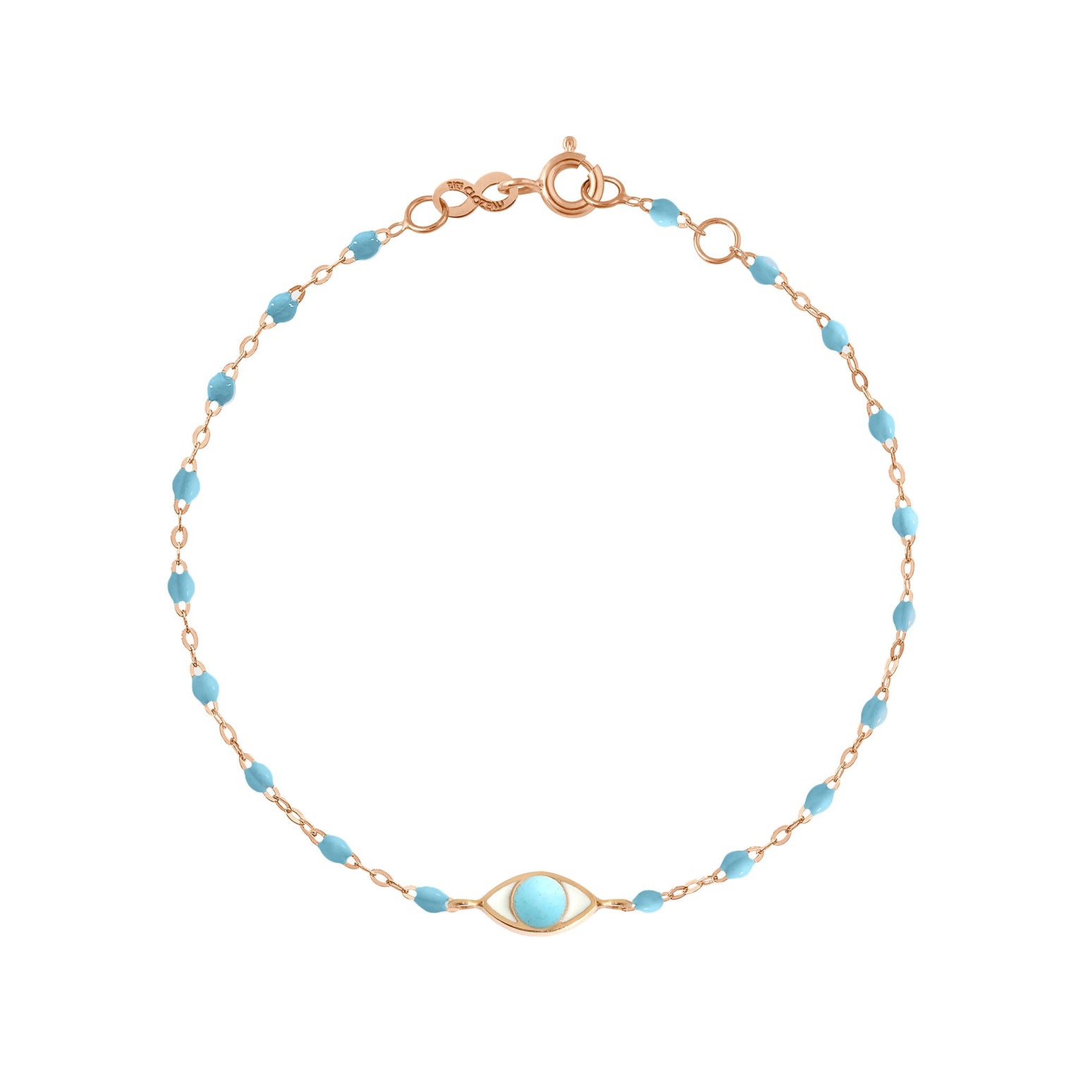 Gigi Clozeau - Eye Classic Gigi Turquoise bracelet, Rose Gold, 6.7"