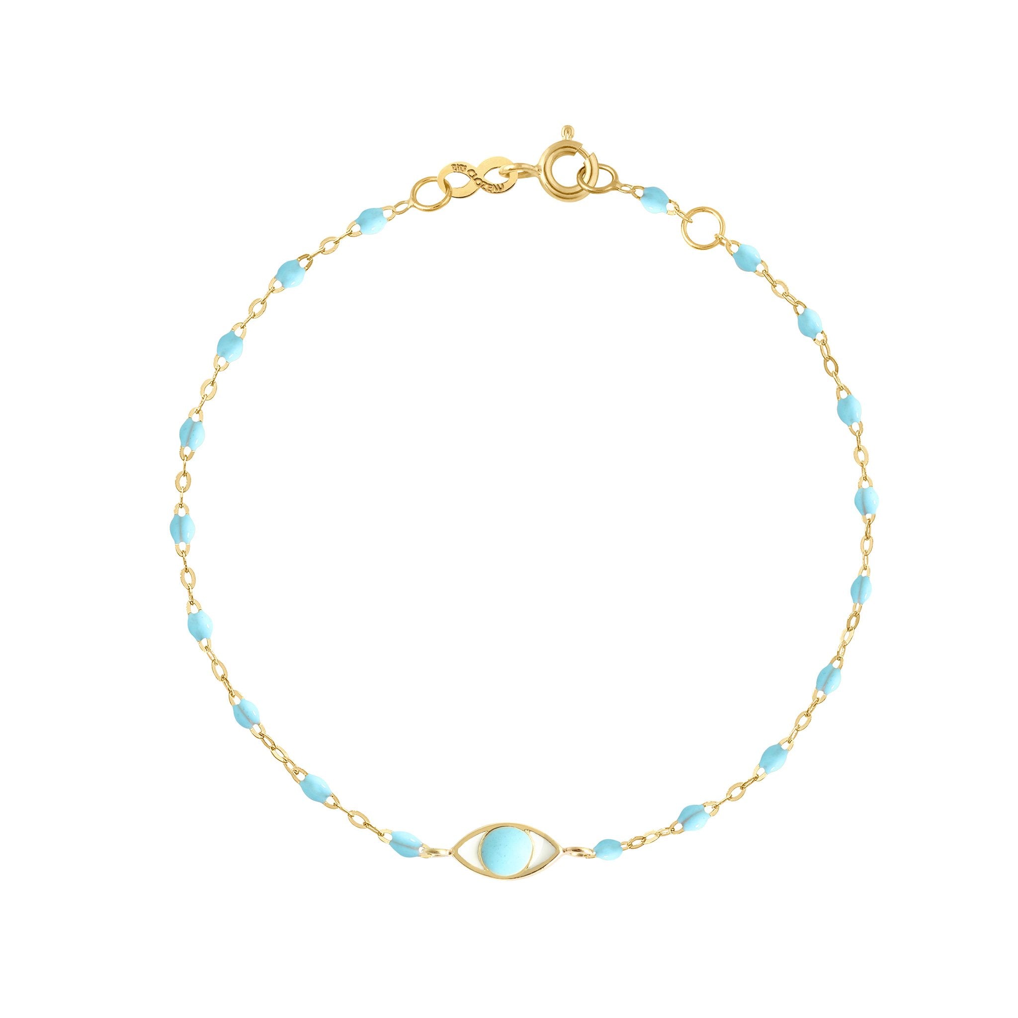 Gigi Clozeau - Eye Classic Gigi Turquoise bracelet, Yellow Gold, 6.7"