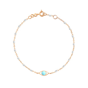 Gigi Clozeau - Eye Classic Gigi White bracelet, Rose Gold, 6.7"