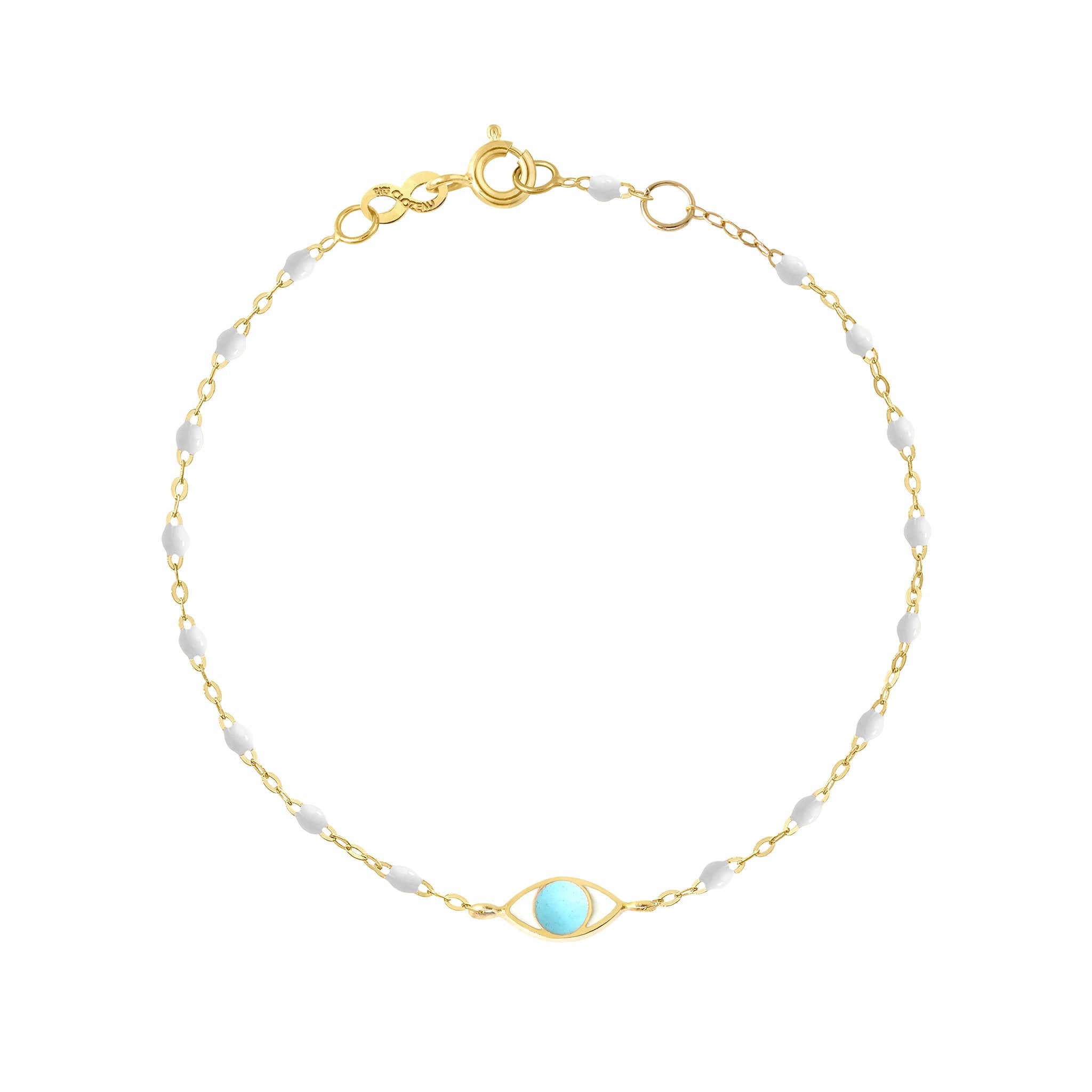 Gigi Clozeau - Eye Classic Gigi White bracelet, Yellow Gold, 6.7"