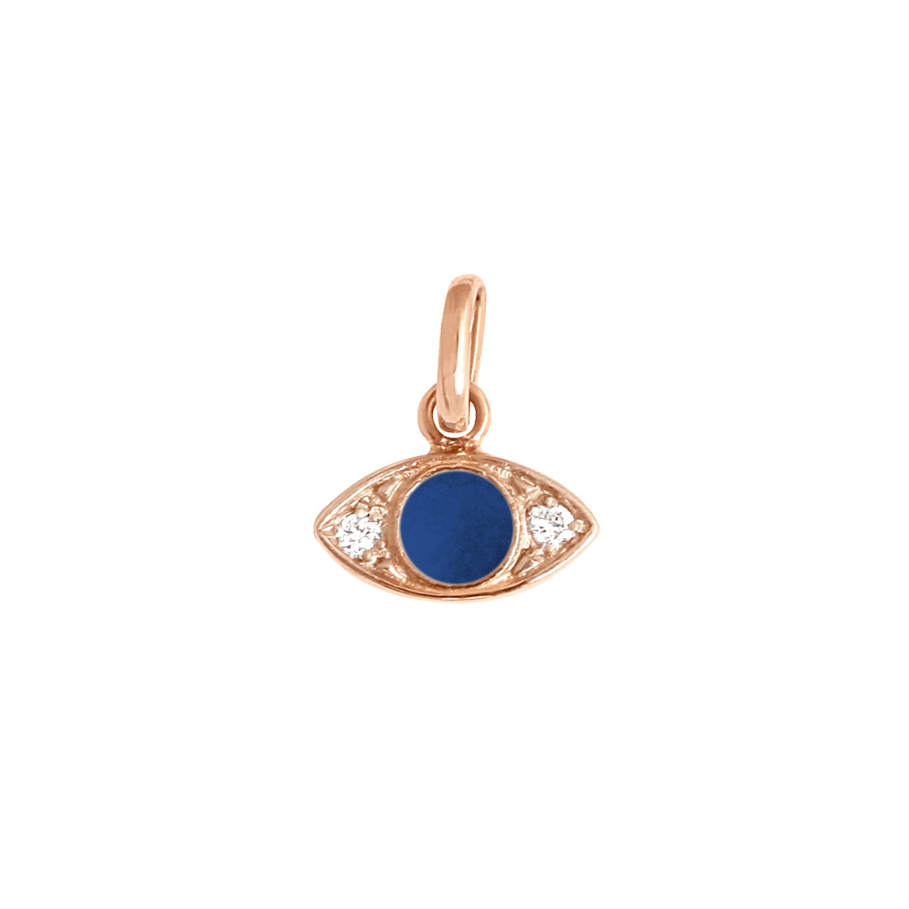 Gigi Clozeau - Eye Lapis Resin diamond pendant, Rose Gold