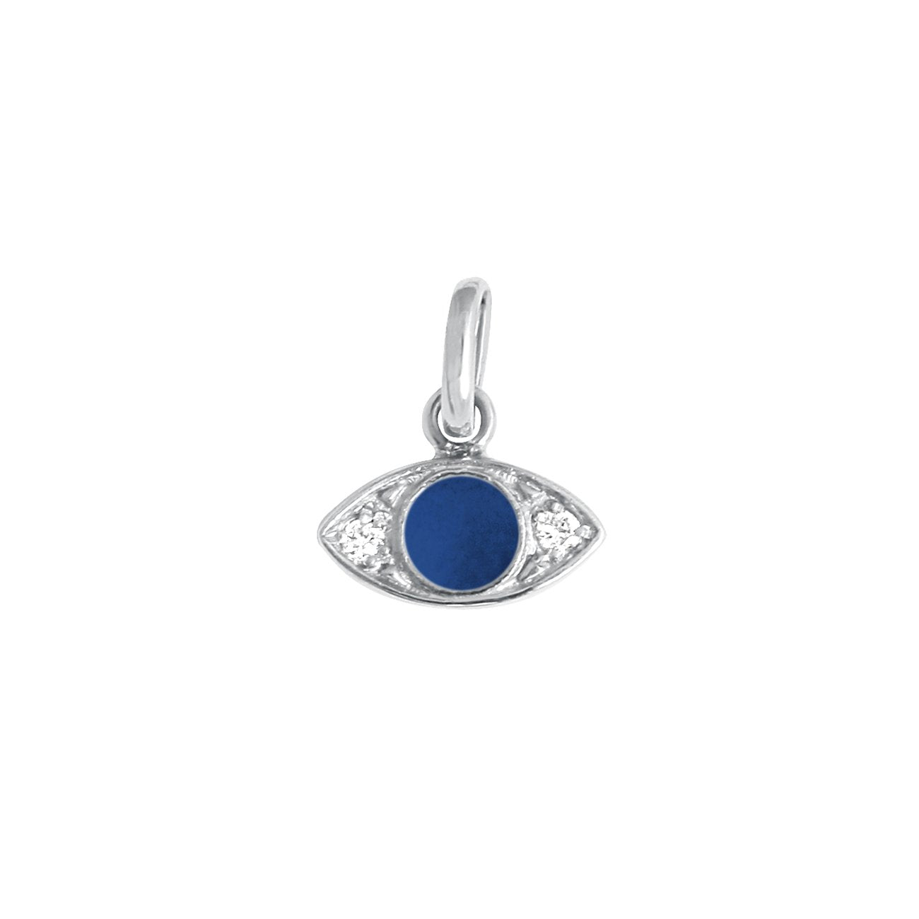 Gigi Clozeau - Eye Lapis Resin diamond pendant, White Gold