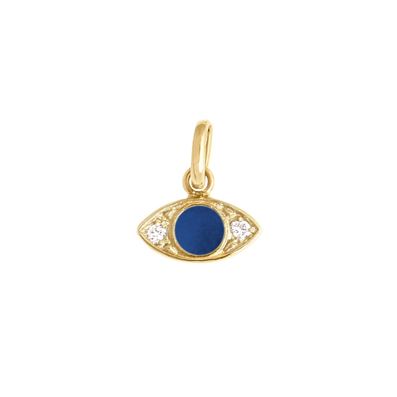 Gigi Clozeau - Eye Lapis Resin diamond pendant, Yellow Gold