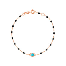 Gigi Clozeau - Eye Sparkle Diamond Bracelet, Black, Rose Gold, 6.7"