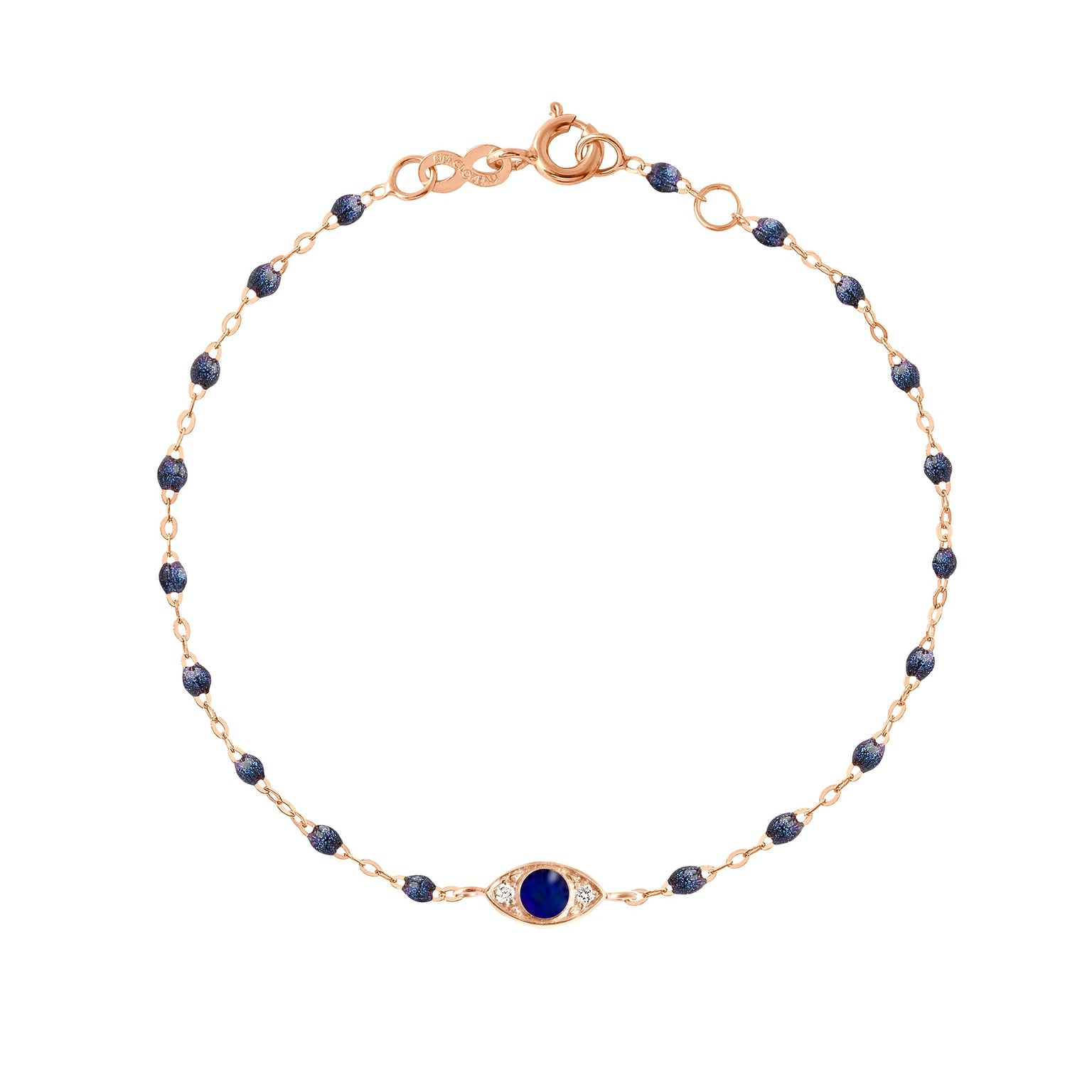 Gigi Clozeau - Eye Sparkle Diamond Bracelet, Midnight, Rose Gold, 6.7"