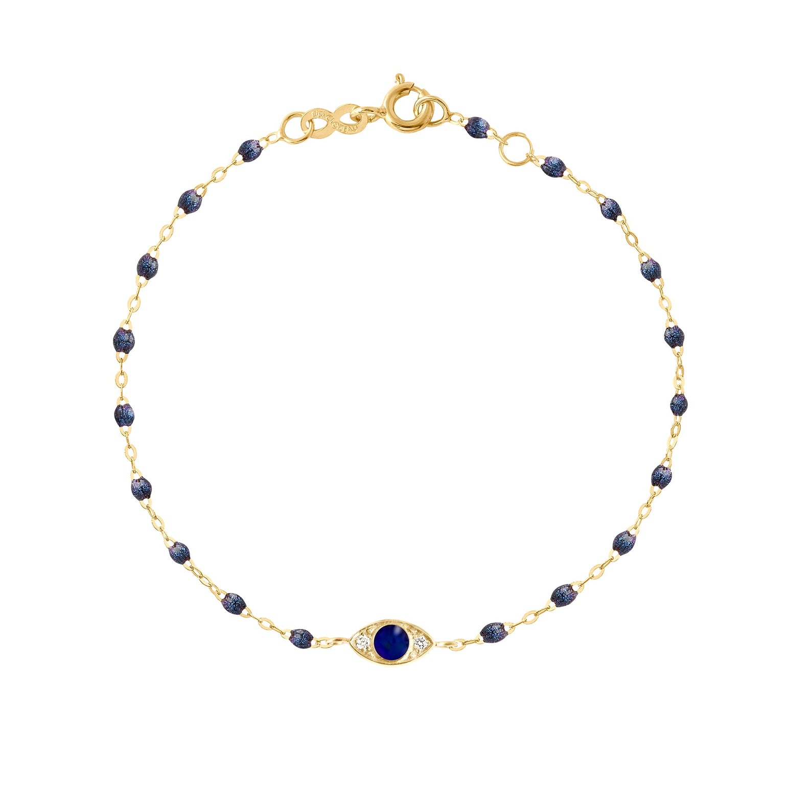 Gigi Clozeau - Eye Sparkle Diamond Bracelet, Midnight, Yellow Gold, 6.7"