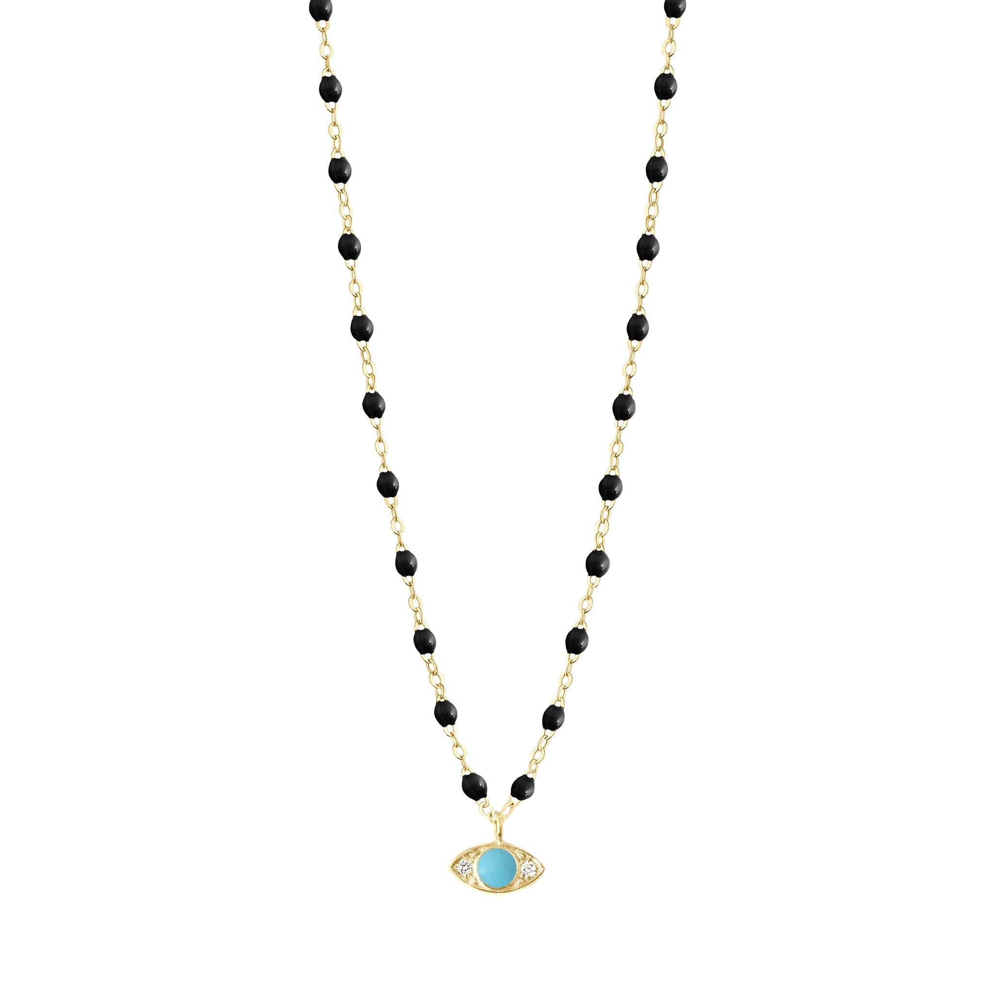 Eye Sparkle Diamond Necklace, Black, Yellow Gold, 16.5 – Gigi Clozeau -  Jewelry
