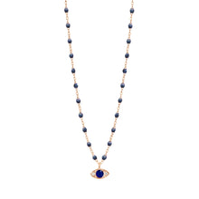 Gigi Clozeau - Eye Sparkle Diamond Necklace, Midnight, Rose Gold, 16.5"