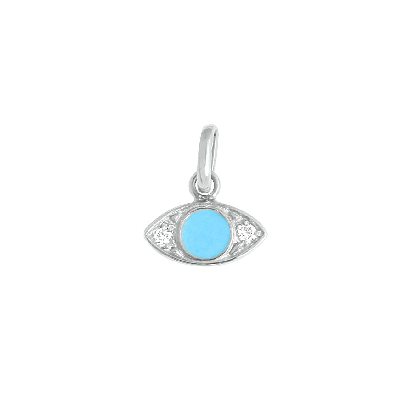Gigi Clozeau - Eye Turquoise Resin diamond pendant, White Gold