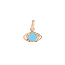 Gigi Clozeau - Eye Turquoise Resin diamond pendant, Rose Gold