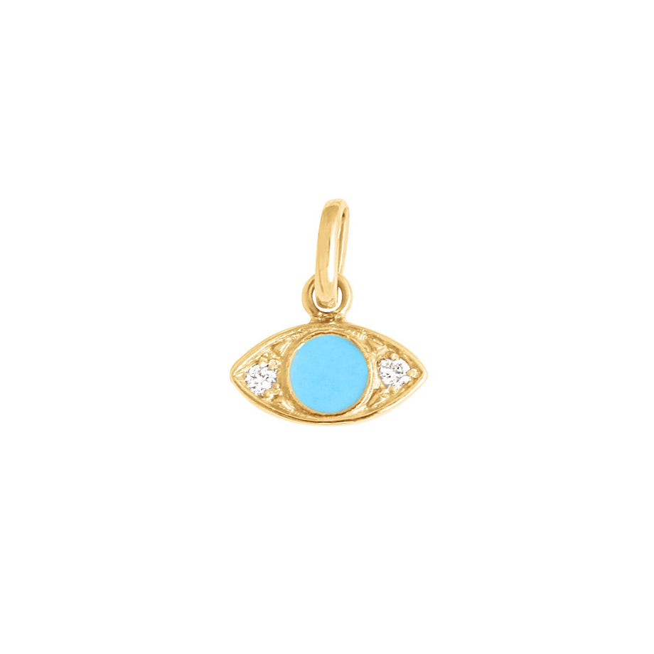 Gigi Clozeau - Eye Turquoise Resin diamond pendant, Yellow Gold
