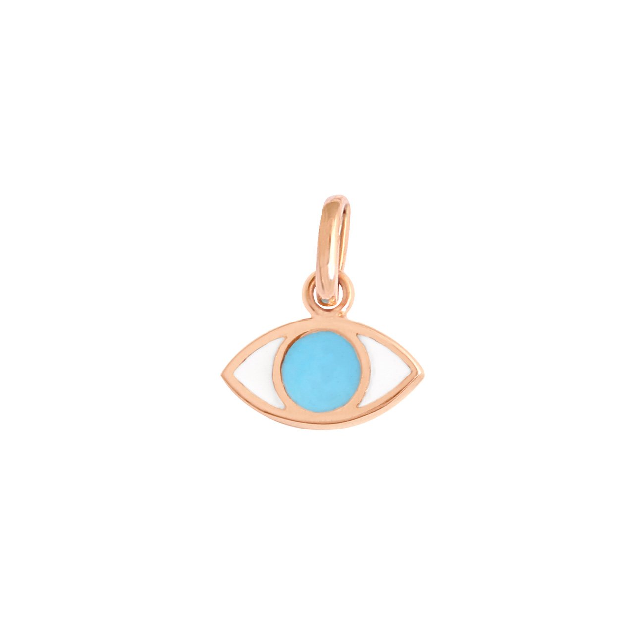 Gigi Clozeau - Eye Turquoise Resin pendant, Rose Gold