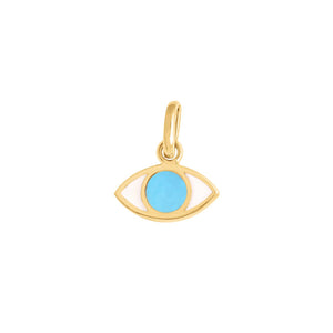 Gigi Clozeau - Eye Turquoise Resin pendant, Yellow Gold