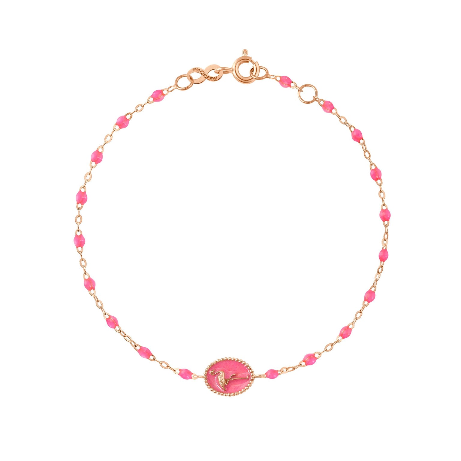 Gigi Clozeau - Flamingo Classic Gigi Pink bracelet, Rose Gold, 6.7"