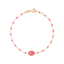 Gigi Clozeau - Flamingo Classic Gigi Pink bracelet, Yellow Gold, 6.7"