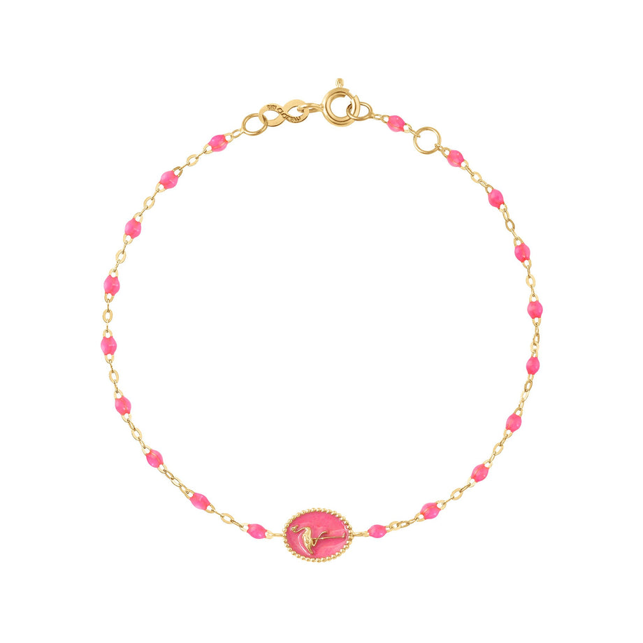 Gigi Clozeau - Flamingo Classic Gigi Pink bracelet, Yellow Gold, 6.7