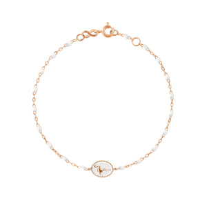 Gigi Clozeau - Flamingo Classic Gigi White bracelet, Rose Gold, 6.7"