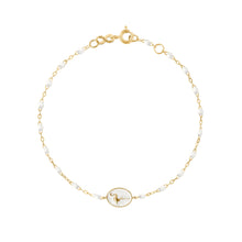 Gigi Clozeau - Flamingo Classic Gigi White bracelet, Yellow Gold, 6.7"