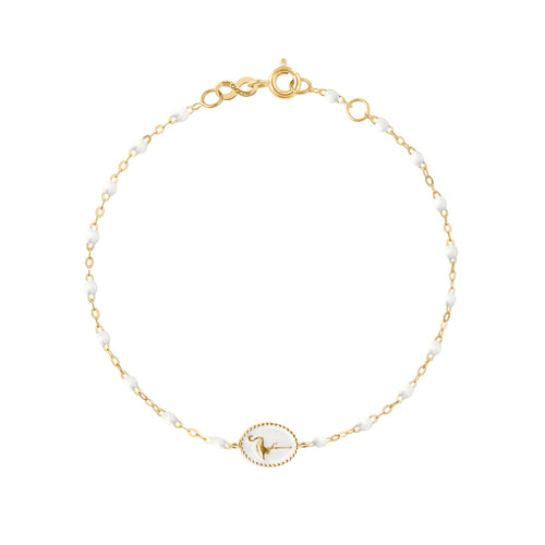 Gigi Clozeau - Flamingo Classic Gigi White bracelet, Yellow Gold, 6.7
