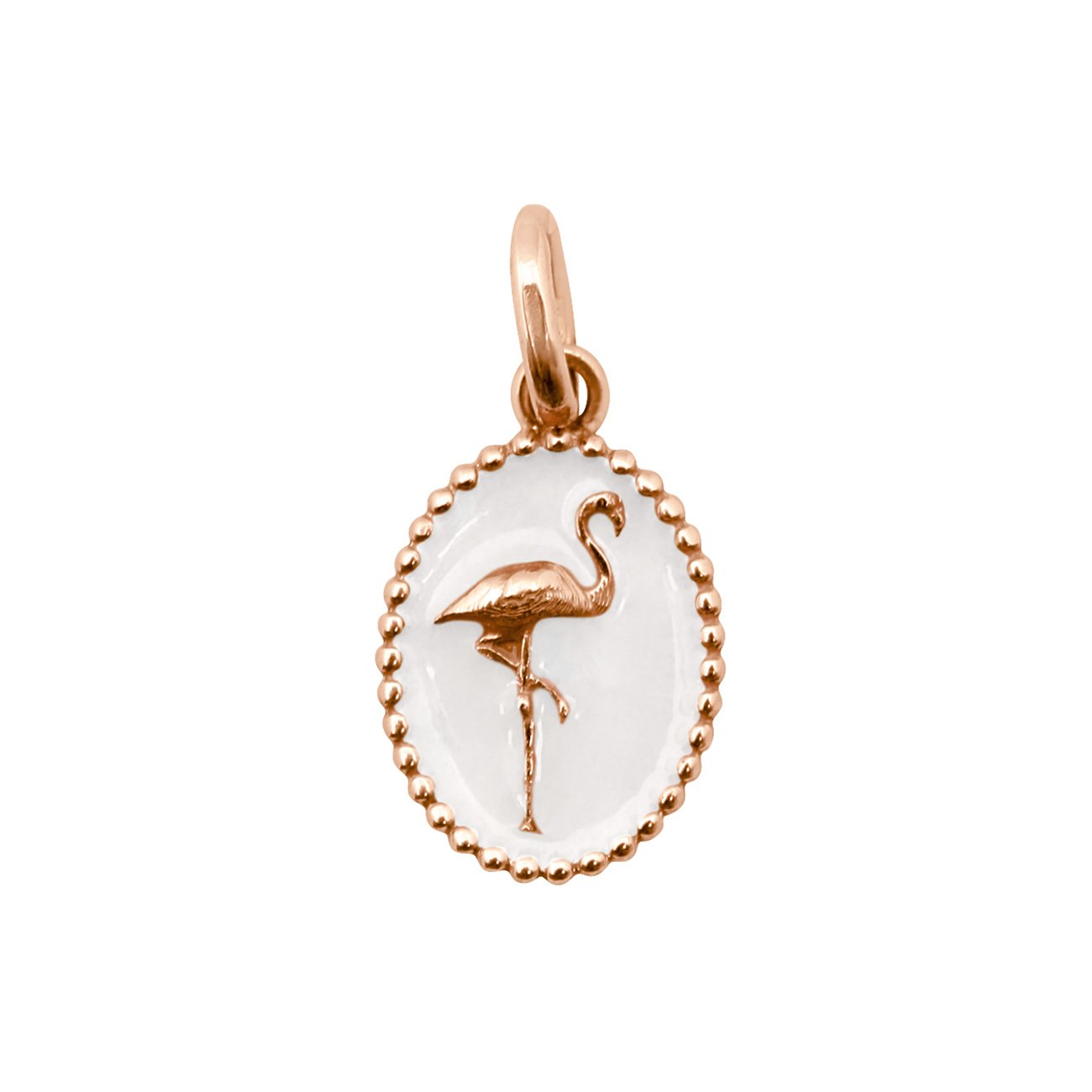 Gigi Clozeau - Flamingo White Resin pendant, Rose Gold