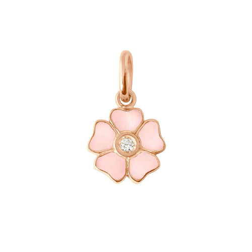Gigi Clozeau - Flower Baby Pink diamond pendant, Rose Gold