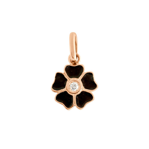 Gigi Clozeau - Flower Black diamond pendant, Rose Gold