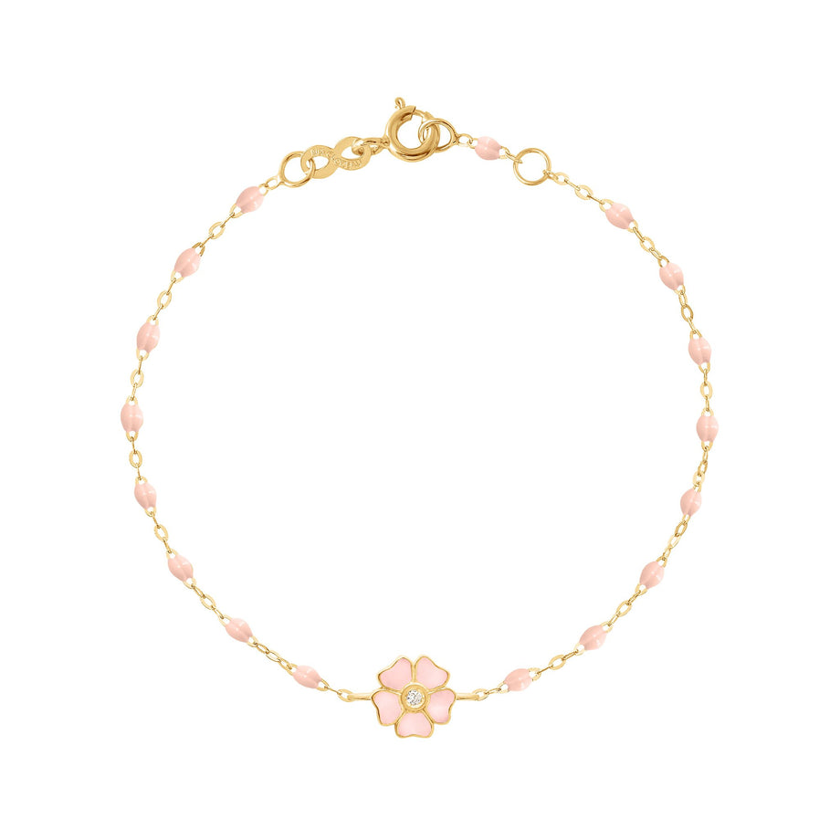Gigi Clozeau - Flower Classic Gigi Baby Pink diamond bracelet, Yellow Gold, 6.7