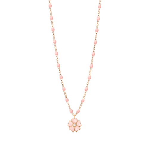 Gigi Clozeau - Flower Classic Gigi Baby Pink diamond necklace, Rose Gold, 16.5