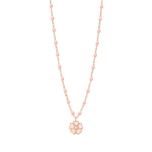 Gigi Clozeau - Flower Classic Gigi Baby Pink diamond necklace, Rose Gold, 16.5"