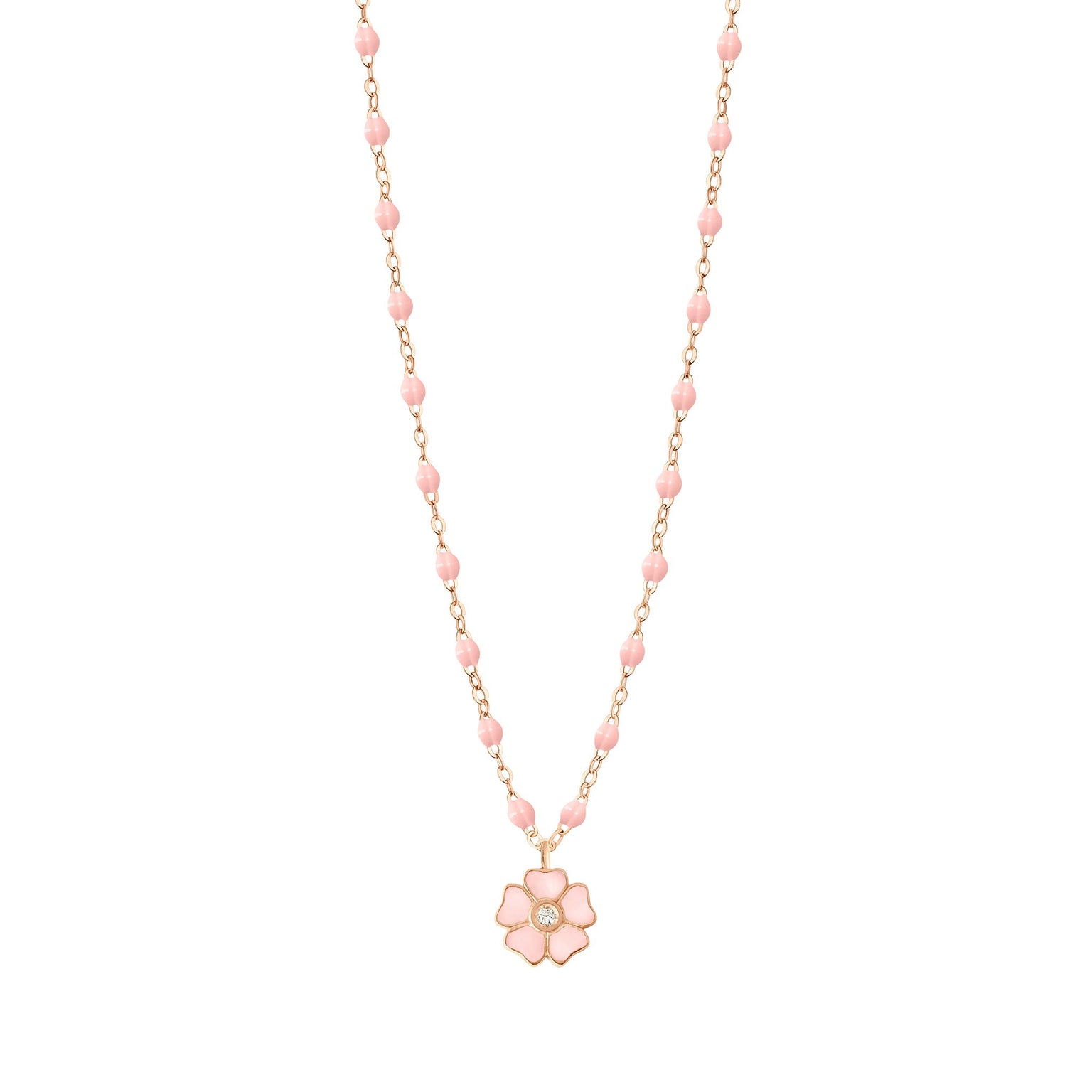 Flower Classic Gigi Baby Pink diamond necklace Rose Gold 16.5 Gigi Clozeau Jewelry