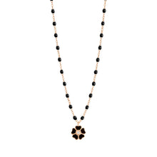 Gigi Clozeau - Flower Classic Gigi Black diamond necklace, Rose Gold, 16.5"