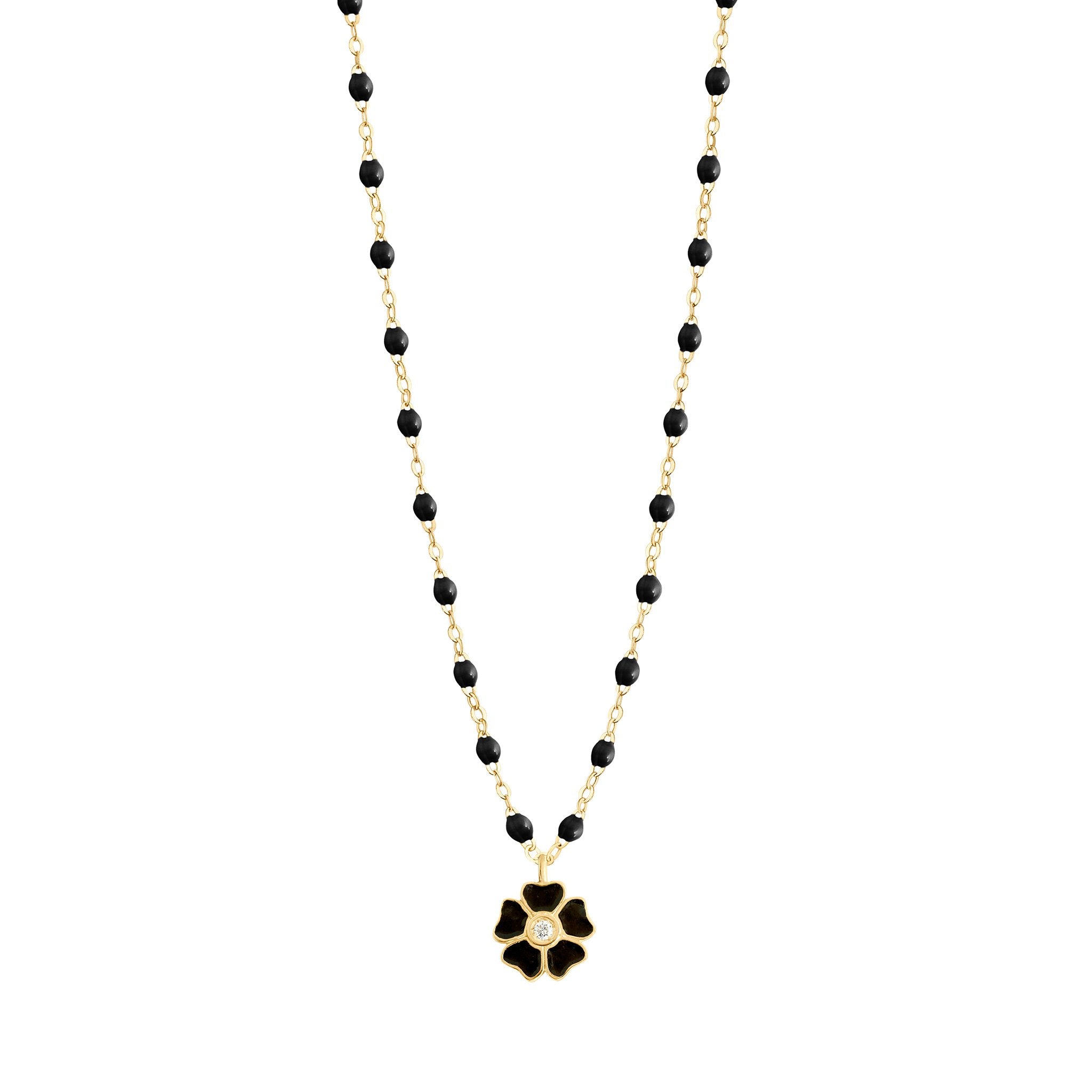 Black and white flower necklace hotsell