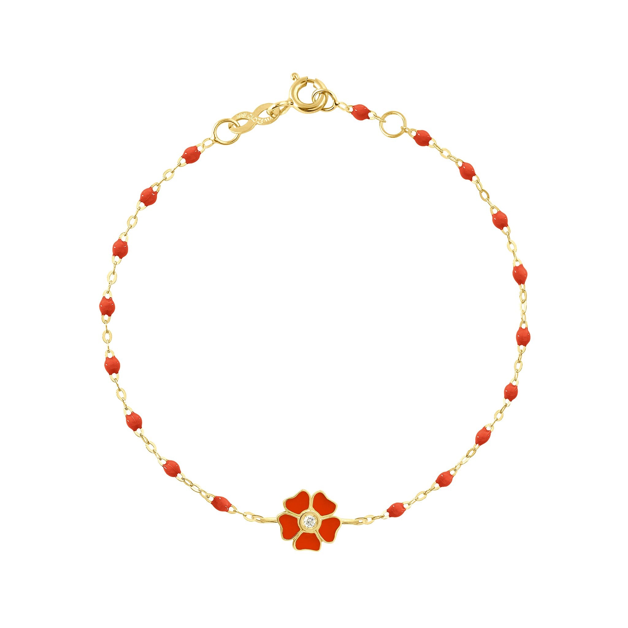 Gigi Clozeau - Flower Classic Gigi Coral diamond bracelet, Yellow Gold, 6.7"