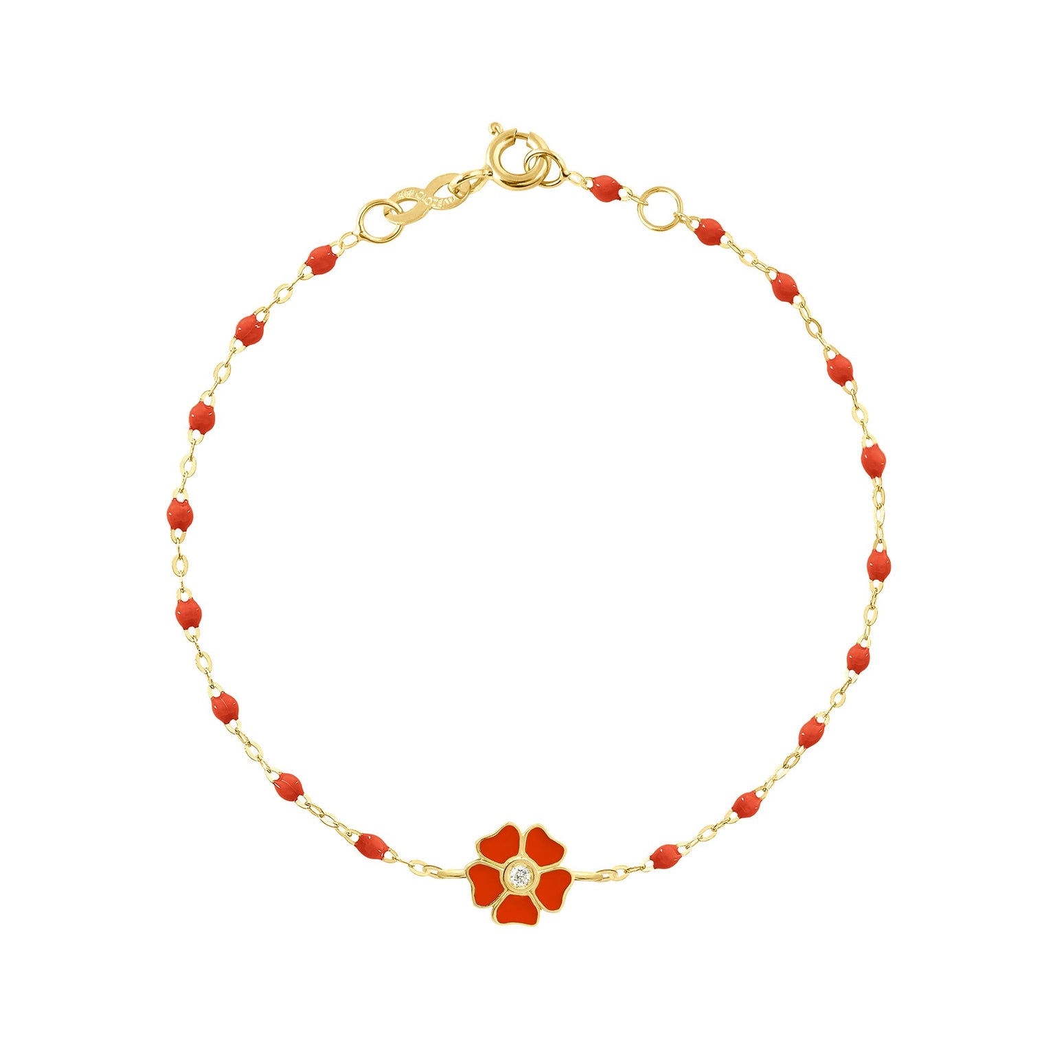 Gigi Clozeau - Flower Classic Gigi Coral diamond bracelet, Yellow Gold, 6.7"