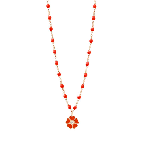 Gigi Clozeau - Flower Classic Gigi Coral diamond necklace, Rose Gold, 16.5