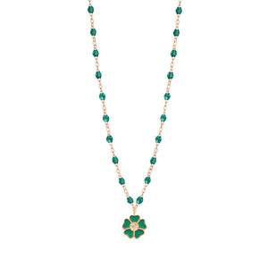 Gigi Clozeau - Flower Classic Gigi Emerald Diamond Necklace, Rose Gold, 16.5"