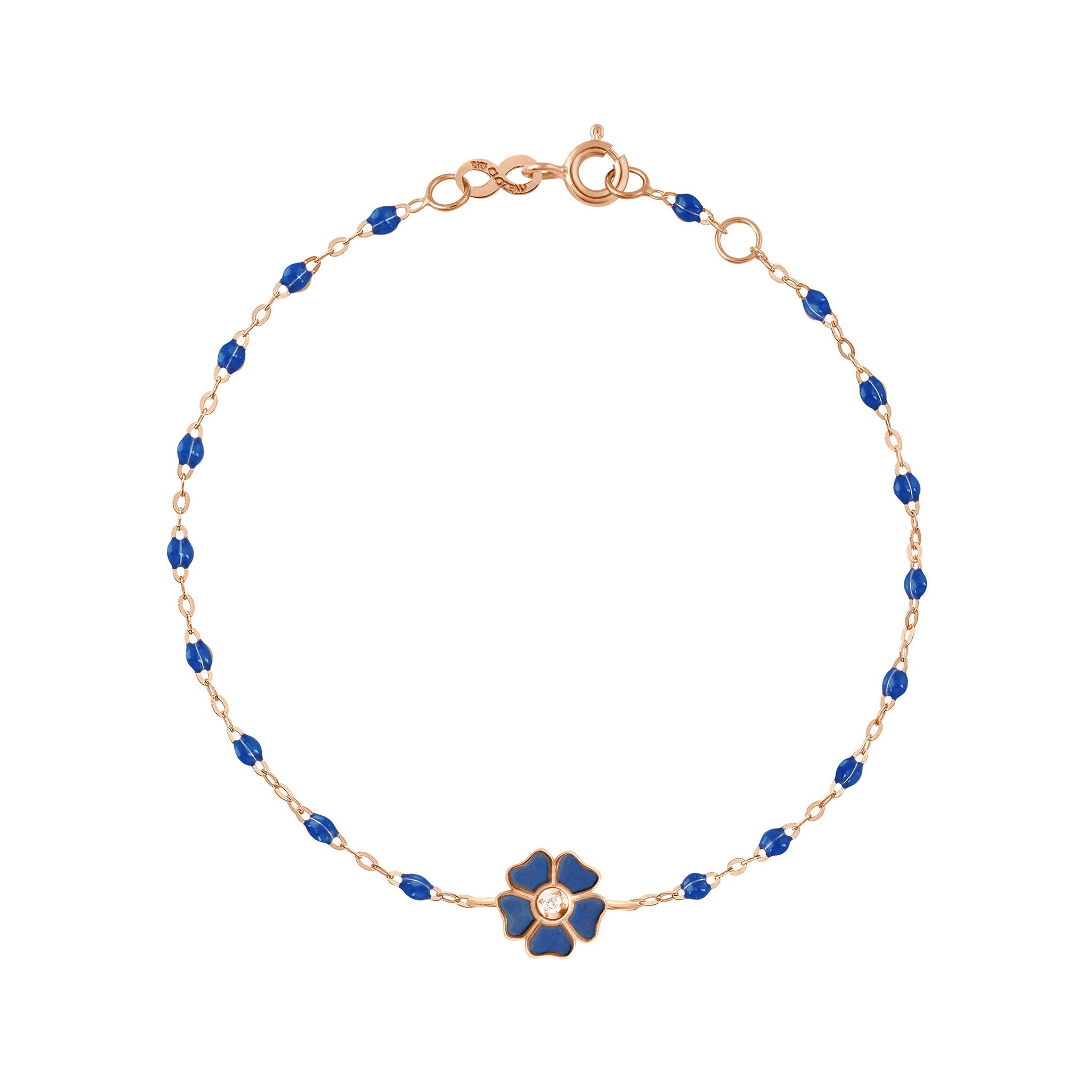 Gigi Clozeau - Flower Classic Gigi Lapis Diamond Bracelet, Rose Gold, 6.7"