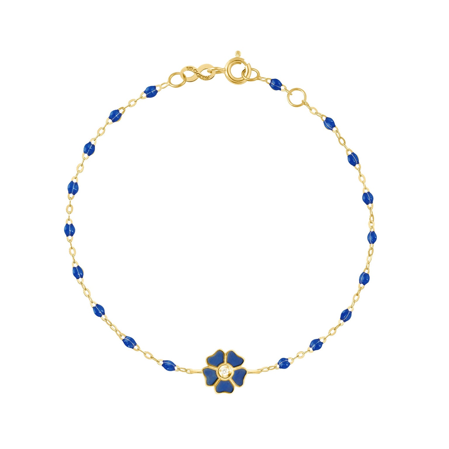 Gigi Clozeau - Flower Classic Gigi Lapis Diamond Bracelet, Yellow Gold, 6.7"