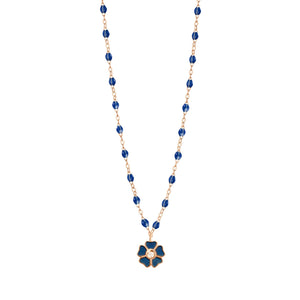 Gigi Clozeau - Flower Classic Gigi Lapis Diamond Necklace, Rose Gold, 16.5"
