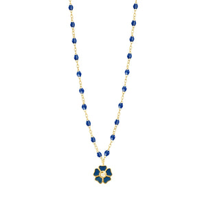 Gigi Clozeau - Flower Classic Gigi Lapis Diamond Necklace, Yellow Gold, 16.5"